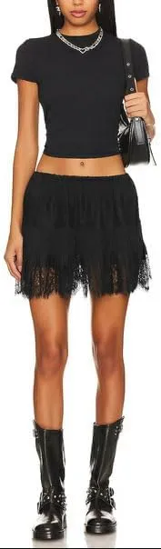 Women Y2k Lace Ruffle Pleated Mini Skirt Low Rise Half Slip Flowy Skirt Fairy Mesh Floral Layered Short Mini Skirts