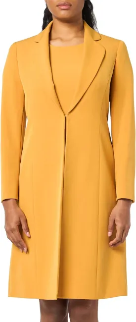 Women's Crepe Long Coat & Sheath Dress