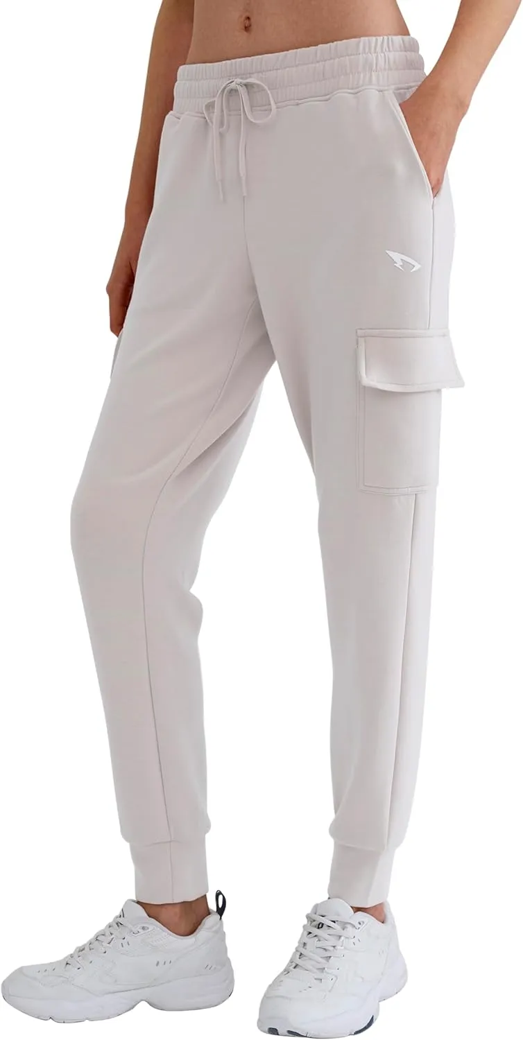 Womens Sweatpants Petite Joggers with Pocket Soft Scuba Lightweight Casual Tapered Cargo Track Pants for Lounge Workout