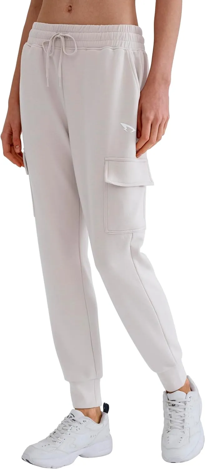 Womens Sweatpants Petite Joggers with Pocket Soft Scuba Lightweight Casual Tapered Cargo Track Pants for Lounge Workout